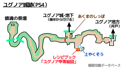 ユグノア城跡PS4攻略マップ